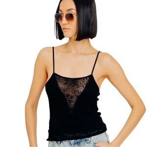 NWT Torn by Ronny Kobo THEIA CAMISOLE Black Size Medium